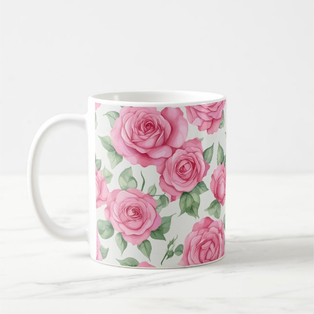 Rosa ros Mugg (Vänster)