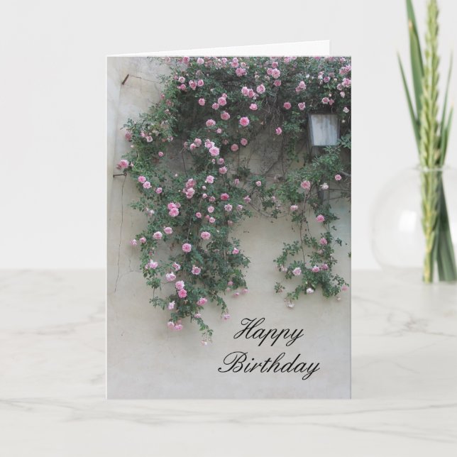 Rosa ros mur kort (Framsida)