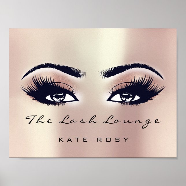 Rosa ros Namn Makeup Artist Beauty Studio Lashe Poster (Framsidan)