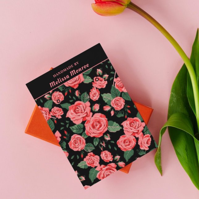 Rosa ros Necklace Earring Jewelry Visning Card Visitkort (Skapare uppladdad)