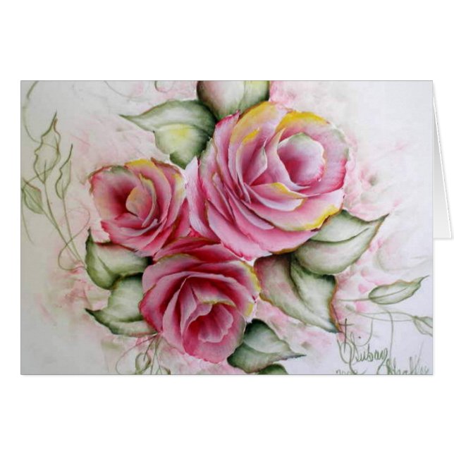 Rosa ros OBS kort (Framsidan Horizontal)