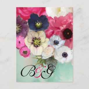 ROSA ROS OCH ANEMONFLÖDESMONOGRAM Spara Meddelande Vykort