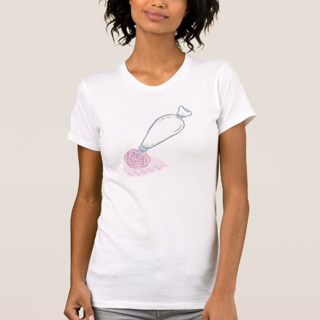 rosa ros och bakverk tee shirt (Framsida)