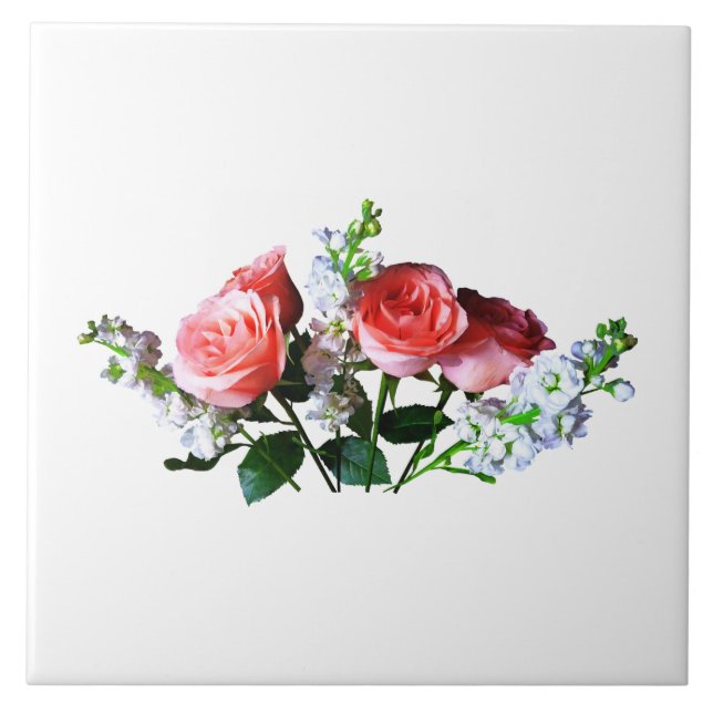 Rosa ros och drakar kakelplatta (Framsidan)