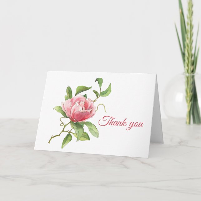 Rosa ros och Foliage Foleting Card Kort (Framsida)