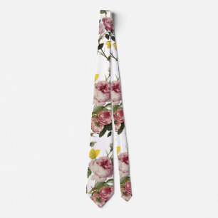 ROSA ROS OCH GULT BUTTERFLIES Vit Blommigt Slips