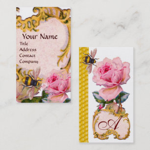 ROSA ROS OCH HONEY BEEKEEPER MONOGRAM VISITKORT