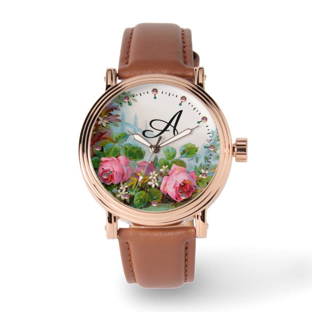 ROSA ROS OCH JASMINES,BLOMMIGT MONOGRAM ARMBANDSUR (Framsida)