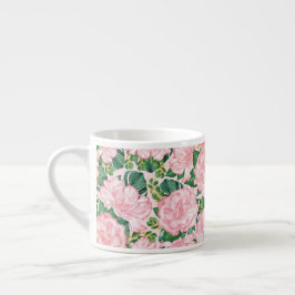 Rosa ros och Monstera Farmhouse Kitchen Espressomugg