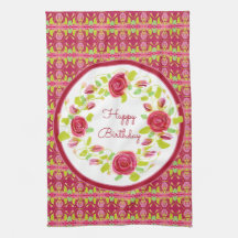 Rosa ros och mönstrad