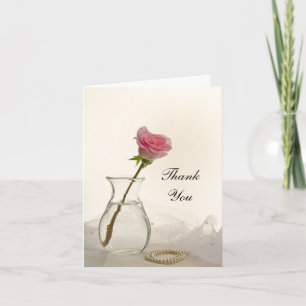 Rosa ros och Pearls Bridesmaid Tack Kort