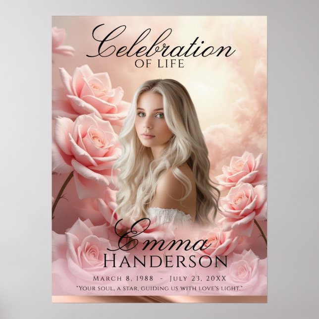 Rosa ros och Ro-Guldets välkomsttecken Poster (Framsidan)