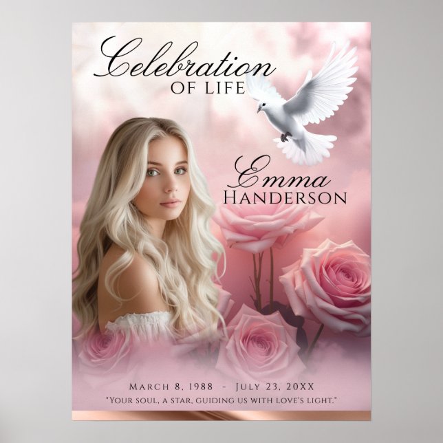 Rosa ros och Ro-Guldets välkomsttecken Poster (Framsidan)