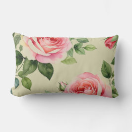 Rosa ros och Rosenknopp Lumbarkudde