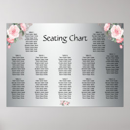 Rosa ros och Silver bröllopsmöte Poster