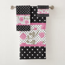 Rosa ros och Svarta och vita Polka dots