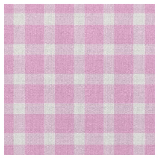 Rosa ros och vit rutig ginghamtyg tyg (Närbild)