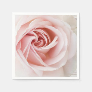 Rosa ros och vit shabby chic bröllopsfestival pappersservett