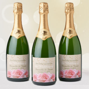 Rosa ros om etiketten "Glitzy Blek Taupe Champagne