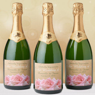 Rosa ros om märkningen Glitzy Guld mousserande Vin