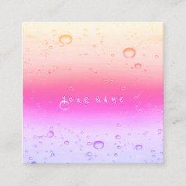 Rosa ros Ombre Abstrakt Vatten Oceanen Bollar Fyrkantigt Visitkort
