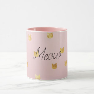  Rosa ros Ombre Guld Cats Mugg