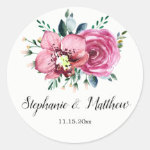 Rosa ros Orchids Blommigt Watercolor Bröllop