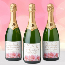 Rosa ros på etiketten Glitzy White Sparkling Vin