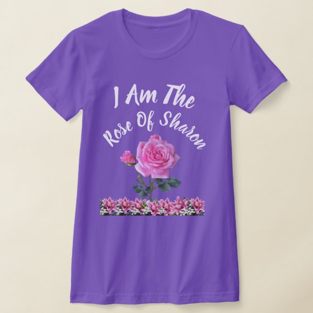 Rosa ros på Lavender Bakgrund Kvinnor T-Shirt (Laydown)