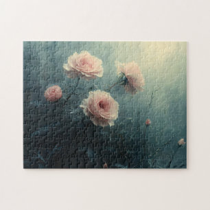 Rosa ros på Moody Mist Pussel