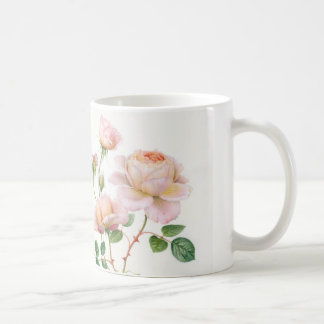 Rosa ros på muggen kaffemugg