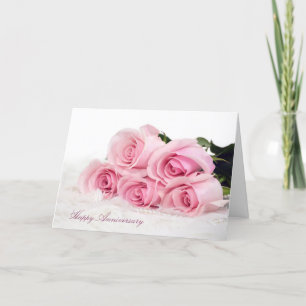 Rosa ros på Päls-årsdagen Kort