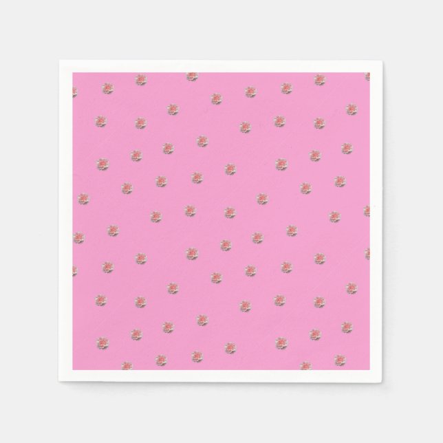 Rosa ros på Rosa Pappersservett (Framsidan)