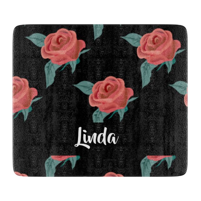 Rosa ros på svart (Framsidan)