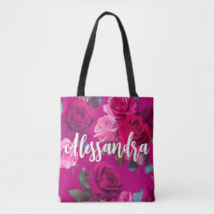 Rosa ros på Viva Magenta Romantisk Tygkasse
