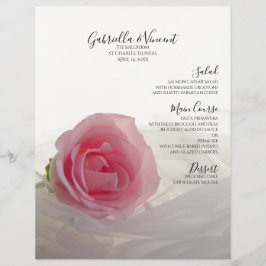 Rosa ros på White Bröllop Menu