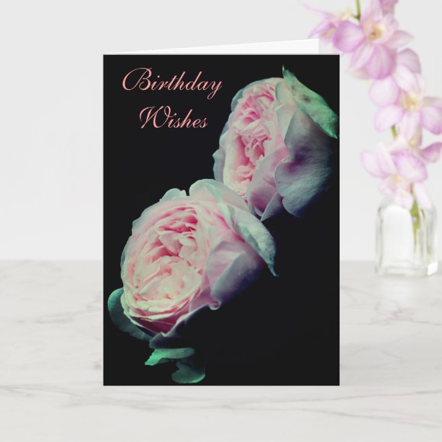 Rosa ros Pair Birthday Kort (Orkide)