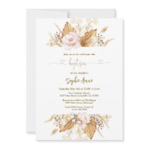 Rosa ros Pampas Grass Handflatan Calligraphy Bapti