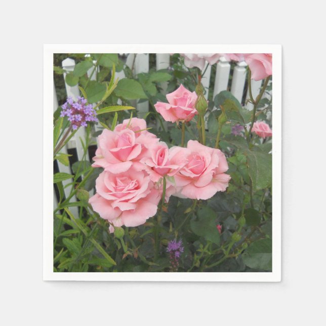 Rosa ros pappersservett (Framsidan)