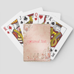 Rosa ros, pärlor och grammofoner casinokort