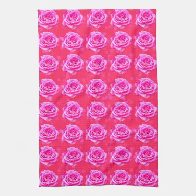 Rosa ros Passion. Kökshandduk (Vertikal)