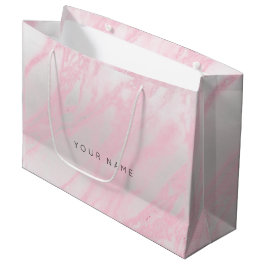 Rosa ros Pastel  Marble Metallic Gift Silver