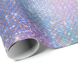 Rosa ros Pastel Spark Iridescent Blue Presentpapper