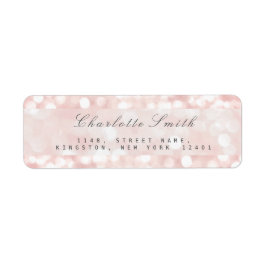 Rosa ros Pastel Sparkly Returetiketter Returadress Etikett