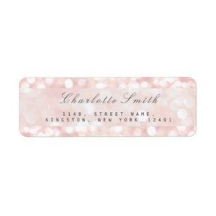 Rosa ros Pastel Sparkly Returetiketter Returadress Etikett