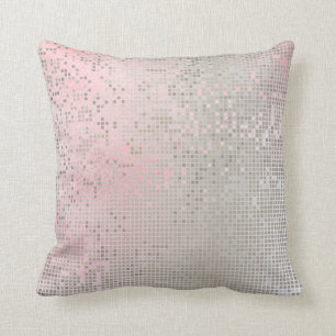Rosa ros Pastel White Ombre Silver Cyber Numeric Kudde