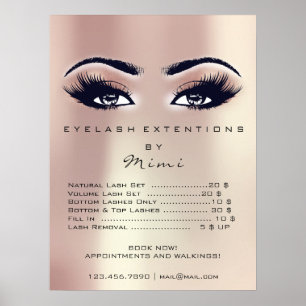 Rosa ros Peach Skin Makeup Öga bryter priserna Poster