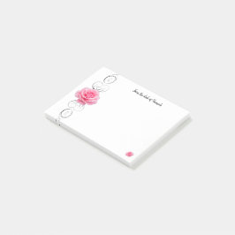 Rosa ros Personlig Notes Post-it Block