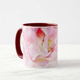Rosa ros Petals Art Mugg Kopp