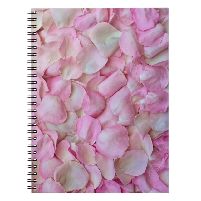 Rosa ros Petals Mönster Anteckningsbok (Framsidan)